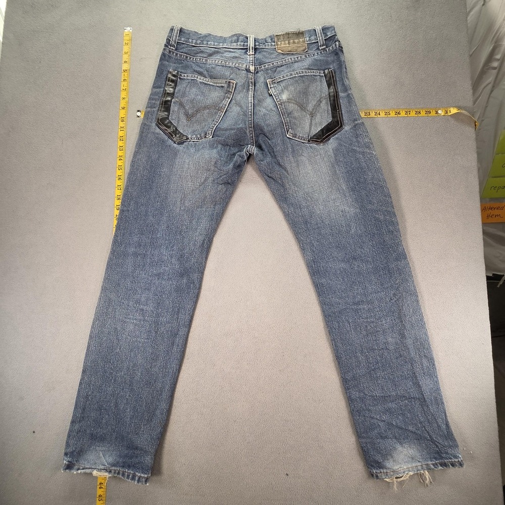 Levis 511 Jeans Mens Selvedge Blue Med Wash Whiskers Fits‎ 32x32